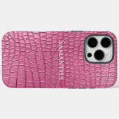 Roze namaak krokodil dierenprint Case-Mate iPhone case (Achterkant (horizontaal))