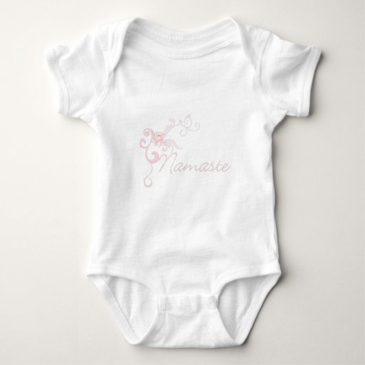 Roze Namaste met rollen en zwanen Romper (Voorkant)