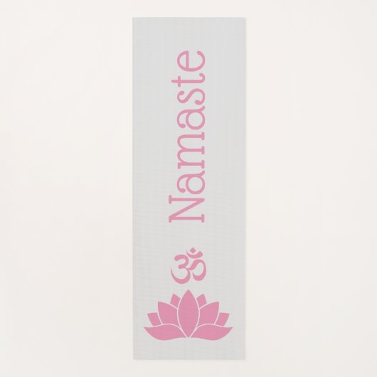 Roze Namaste Om Lotus Flower Zen Yoga Mat (Voorkant)