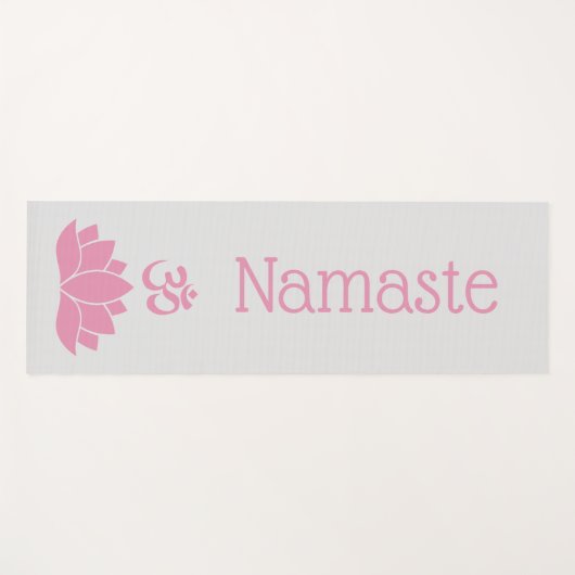 Roze Namaste Om Lotus Flower Zen Yoga Mat (Voorkant (horizontaal))