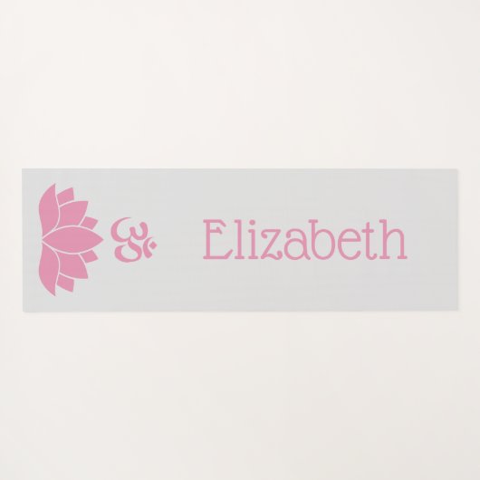 Roze Namaste Om Lotus Flower Zen Yoga Mat (Achterkant (horizontaal))