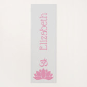 Roze Namaste Om Lotus Flower Zen Yoga Mat (Achterkant)