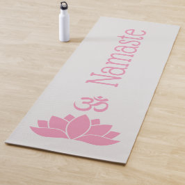 Roze Namaste Om Lotus Flower Zen Yoga Mat