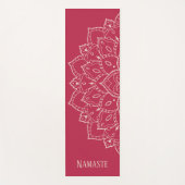 Roze Namaste Yoga Mat met Mandala (Voorkant)