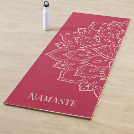 Roze Namaste Yoga Mat met Mandala