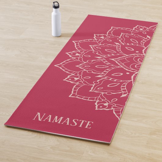 Roze Namaste Yoga Mat met Mandala (In situ)