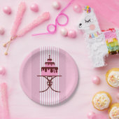 Roze namiddag of ochtendtheefeestje papieren bordje (Feest)