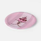 Roze namiddag of ochtendtheefeestje papieren bordje (Gekanteld)