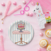 Roze namiddag of ochtendtheefeestje papieren bordje (Feest)