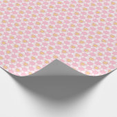 Roze narcis veer cadeaupapier (Hoek)