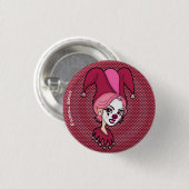 Roze Narrenknoop (Klein) Ronde Button 3,2 Cm (Voorkant /achterkant)