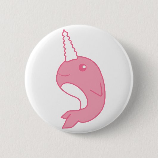 Roze Narwhal Ronde Button 5,7 Cm (Voorkant)