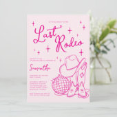 Roze Nashville Laatste Rodeo Bachelorette Weekend Kaart (Staand voorkant)