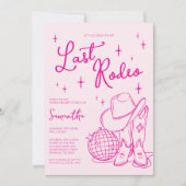 Roze Nashville Laatste Rodeo Bachelorette-weekend Kaart (Voorkant)