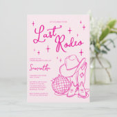 Roze Nashville Laatste Rodeo Bachelorette-weekend Kaart (Staand voorkant)