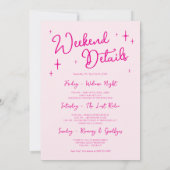 Roze Nashville Laatste Rodeo Bachelorette-weekend Kaart (Achterkant)