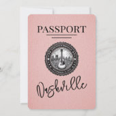 Roze Nashville Passport bruiloft uitnodiging (Achterkant)