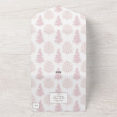 Roze Naturen winterbomen in de openlucht All In One Uitnodiging (Buitenkant)