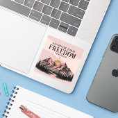 Roze Natuur Motiverend Sticker (Laptop met iPhone)