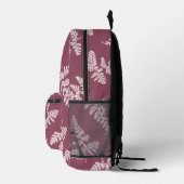 Roze Natuur Patroon Monogram Initialen Bedrukte Rugzak (Rechts)