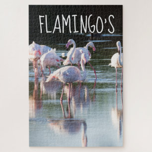 Roze Natuur van Flamingo's Jigzaag Puzzle Legpuzzel