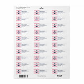 Roze Nautical Anchor Monogram Etiket (Full Sheet)