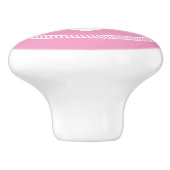 Roze Nautical Anchor Monogram Keramische Knop (Zijkant)