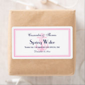 Roze Nautical Anker Roze Ingelijste H Waterfles Etiket (Insitu)