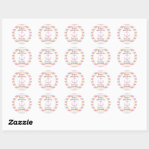 Roze Nautical Baby Event Stickers - Baby shower