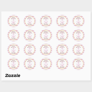 Roze Nautical Baby Event Stickers - Baby shower