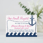 Roze Nautical Baby shower Book Kaart brengt boek m (Staand voorkant)