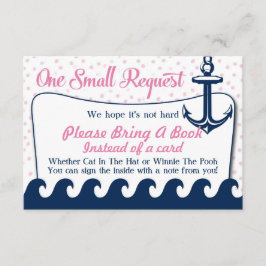 Roze Nautical Baby shower Book Kaart brengt boek m