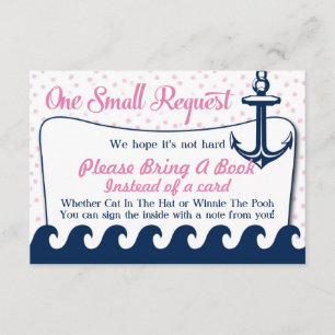 Roze Nautical Baby shower Book Kaart brengt boek m