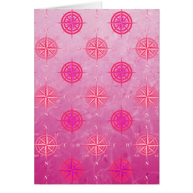 Roze Nautical Compass Roos (Voorkant)
