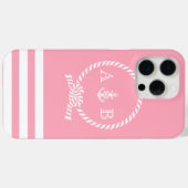 Roze Nautical Rope en Anchor Monogrammen Case-Mate iPhone Case (Achterkant (horizontaal))