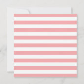 Roze Nautical Stripes Baby shower Invitation Kaart (Achterkant)