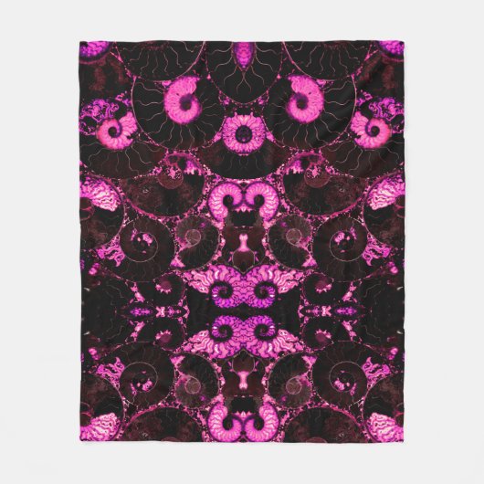 Roze Nautilus fossiel shell patroon Fleece Deken (Voorkant)