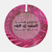 Roze Nautilus Fractal Memorial Keepslag Suncatcher Glas Ornament (Achterkant)