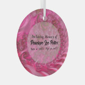 Roze Nautilus Fractal Memorial Keepslag Suncatcher Glas Ornament (Voorkant Rechts)