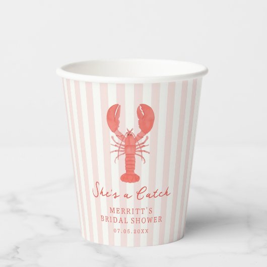 Roze Nautilus Kreeft Bruiloftsfeest Papieren Beker (Voorkant)