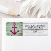 Roze Nautisch Anker Zeilende Oceaan Sweet Maritime Etiket (Insitu)