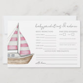 Roze Nautisch Baby shower Advies Voorspellingen Ka (Voorkant)