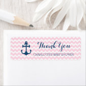 Roze Nautisch Baby shower Favor Labels (Insitu)