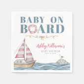 Roze nautisch Baby shower Servet (Voorkant)