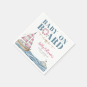 Roze nautisch Baby shower Servet (Hoek)