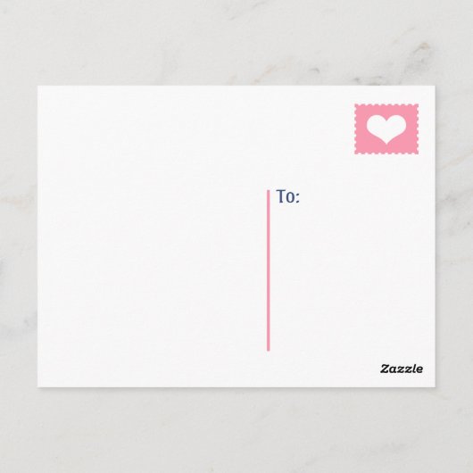 Roze Nautisch Hart Anker Dank u Briefkaart (Achterkant)