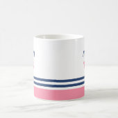 Roze Nautisch Monogram Koffiemok (Center)