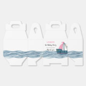 Roze Nautische Baby aan boord Verjaardagsfeest Bedankdoosjes (Ongevouwen)