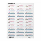 Roze Nautische Baby Borrel Etiket (Full Sheet)