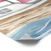 Roze Nautische Baby Borrel Poster (Hoek)